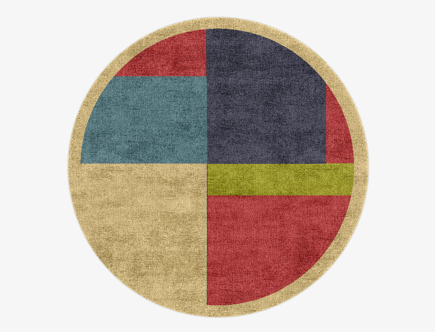Quadrant Geometric Round Hand Knotted Bamboo Silk Custom Rug by Rug Artisan