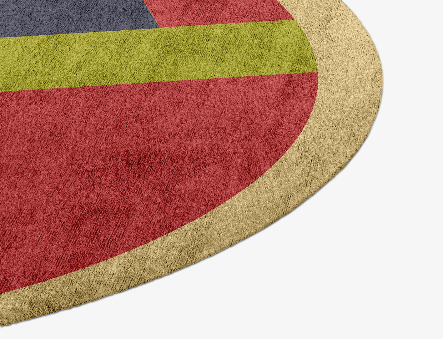 Quadrant Geometric Round Hand Knotted Bamboo Silk Custom Rug by Rug Artisan