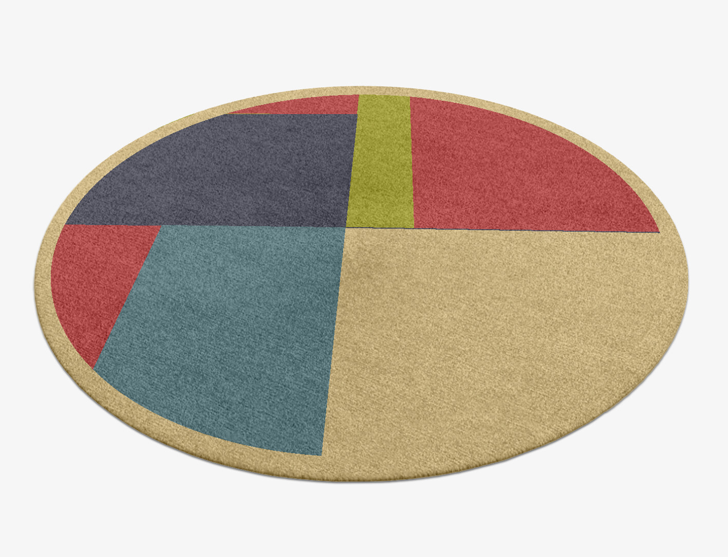 Quadrant Geometric Round Hand Knotted Tibetan Wool Custom Rug by Rug Artisan