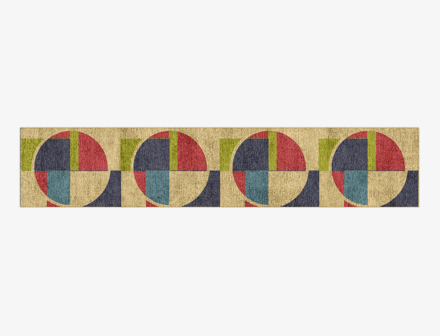 Quadrant Geometric Runner Hand Knotted Bamboo Silk Custom Rug by Rug Artisan