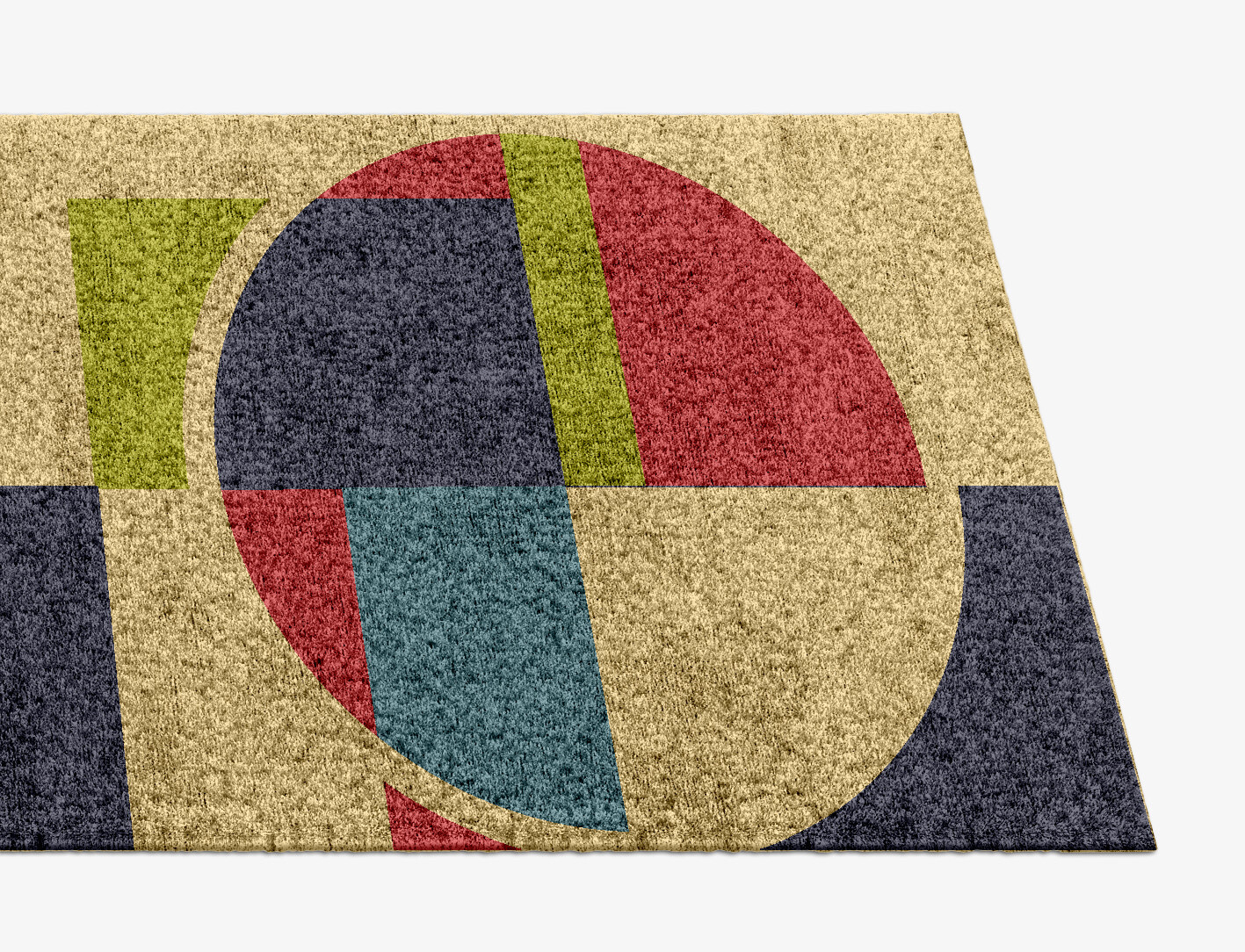 Quadrant Geometric Runner Hand Knotted Bamboo Silk Custom Rug by Rug Artisan