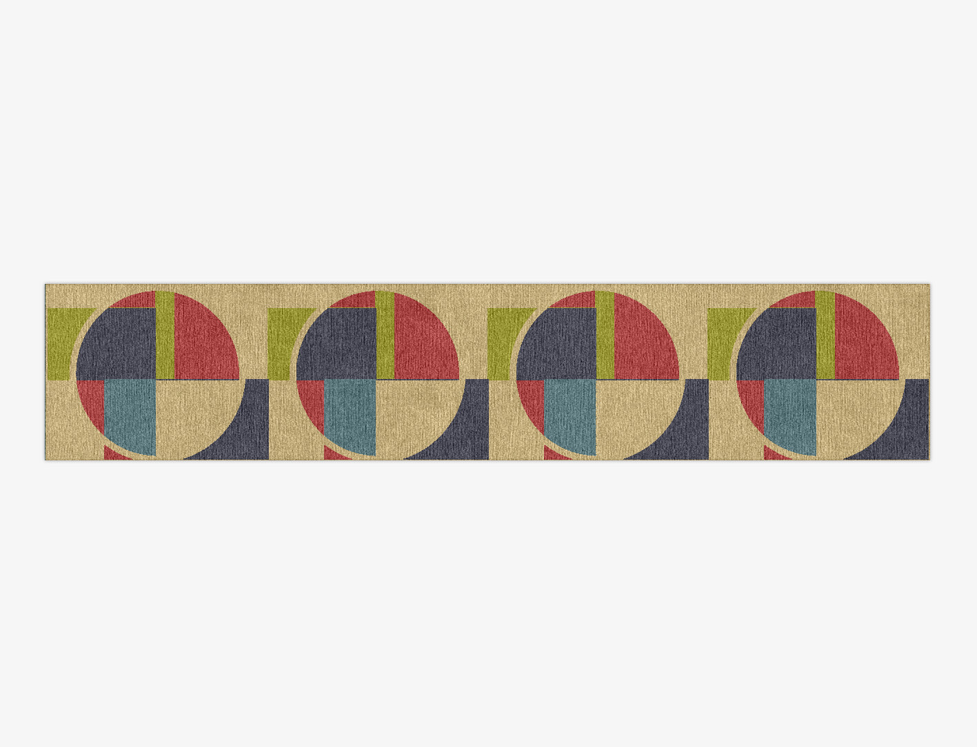 Quadrant Geometric Runner Hand Knotted Tibetan Wool Custom Rug by Rug Artisan