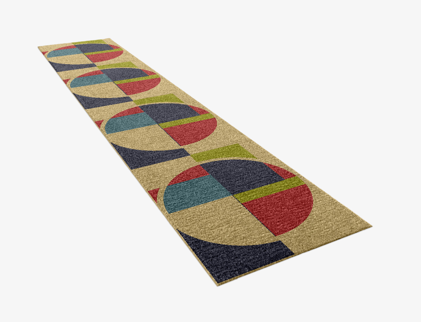Quadrant Geometric Runner Hand Knotted Tibetan Wool Custom Rug by Rug Artisan