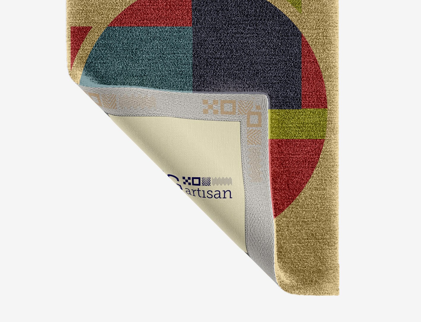 Quadrant Geometric Runner Hand Knotted Tibetan Wool Custom Rug by Rug Artisan