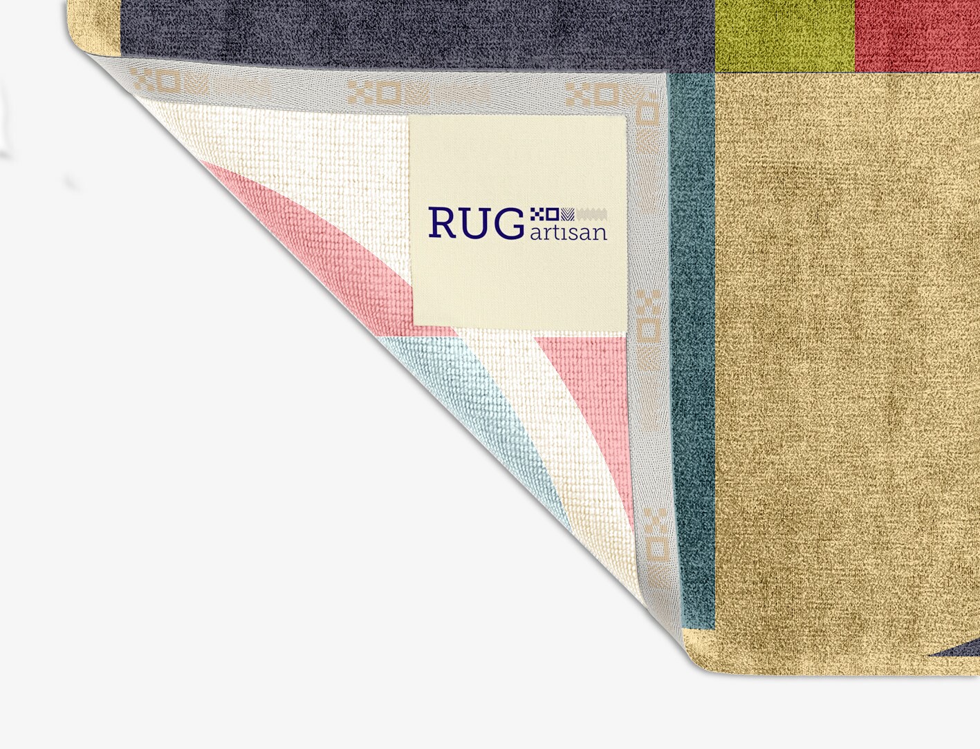 Quadrant Geometric Square Hand Knotted Bamboo Silk Custom Rug by Rug Artisan
