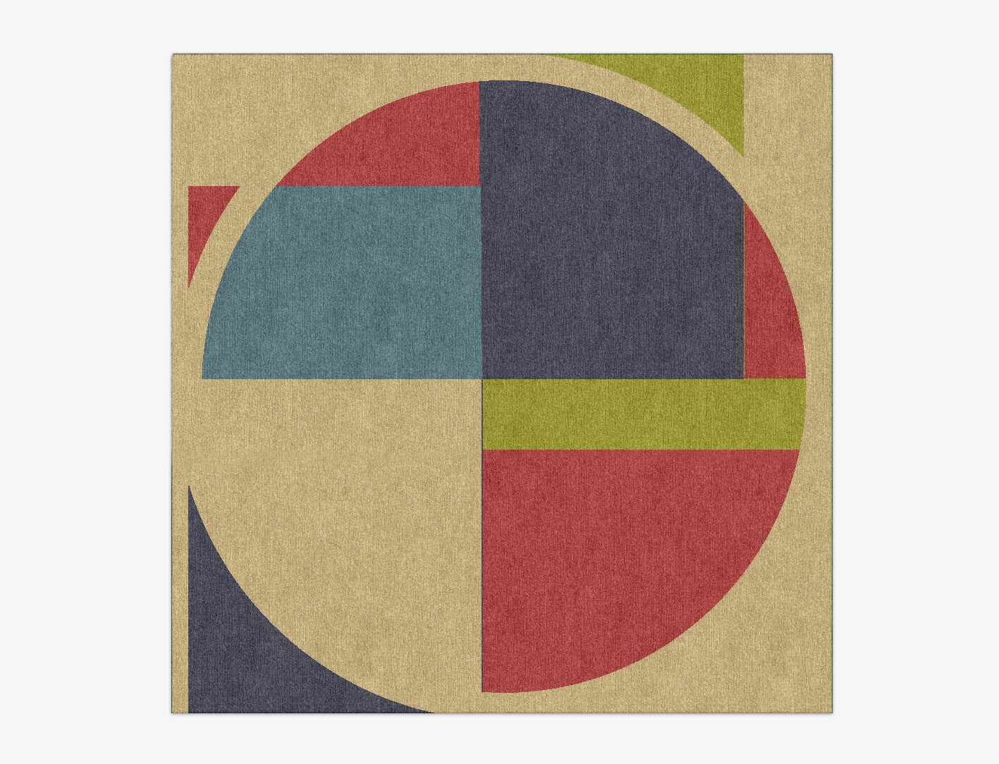 Quadrant Geometric Square Hand Knotted Tibetan Wool Custom Rug by Rug Artisan