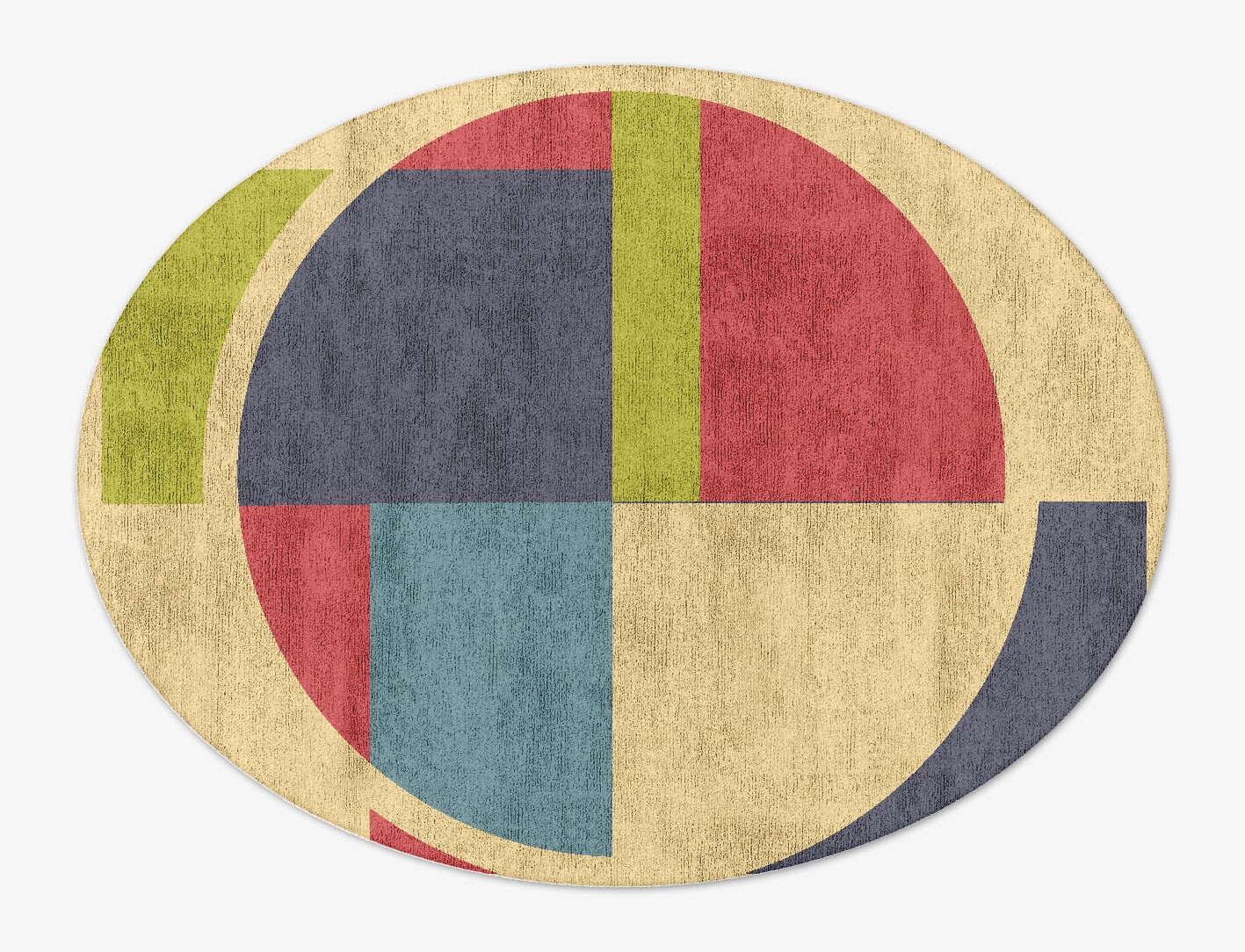 Quadrant Geometric Oval Hand Tufted Bamboo Silk Custom Rug by Rug Artisan