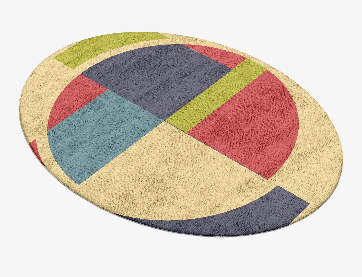 Quadrant Geometric Oval Hand Tufted Bamboo Silk Custom Rug by Rug Artisan