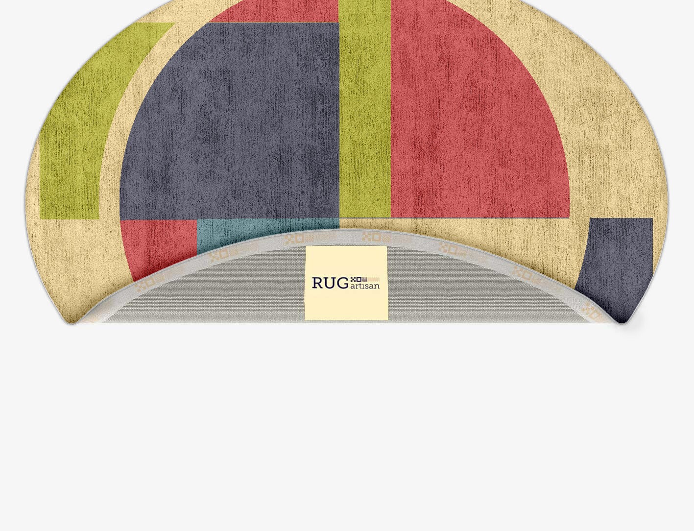Quadrant Geometric Oval Hand Tufted Bamboo Silk Custom Rug by Rug Artisan