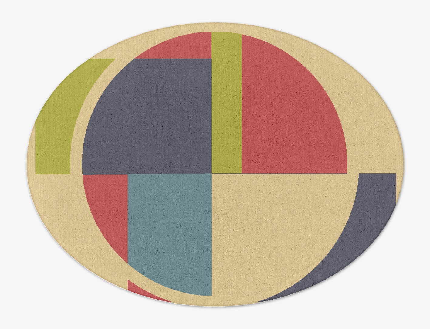 Quadrant Geometric Oval Hand Tufted Pure Wool Custom Rug by Rug Artisan