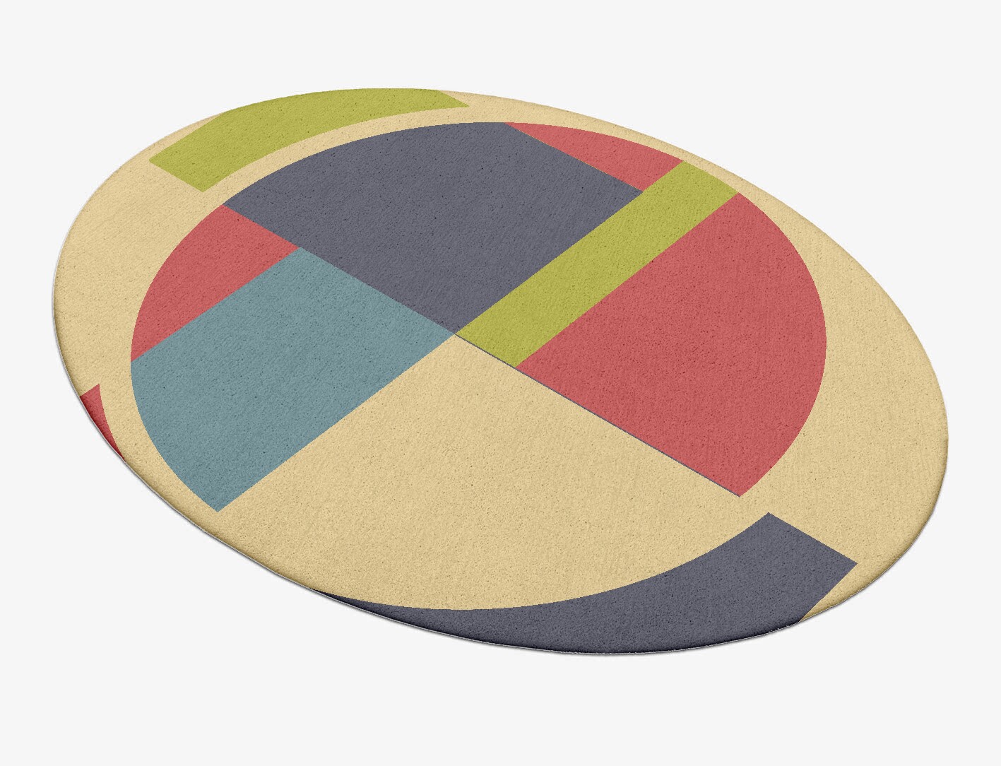 Quadrant Geometric Oval Hand Tufted Pure Wool Custom Rug by Rug Artisan