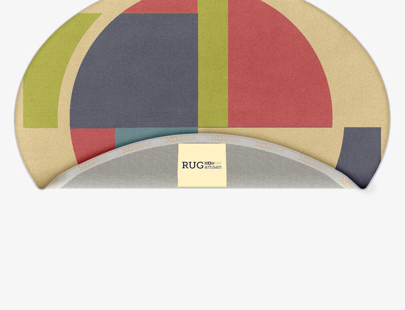 Quadrant Geometric Oval Hand Tufted Pure Wool Custom Rug by Rug Artisan