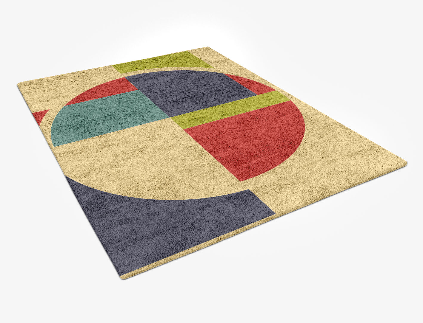 Quadrant Geometric Rectangle Hand Tufted Bamboo Silk Custom Rug by Rug Artisan