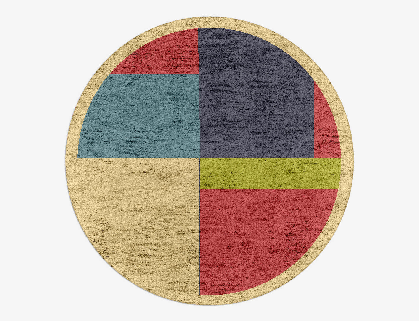 Quadrant Geometric Round Hand Tufted Bamboo Silk Custom Rug by Rug Artisan