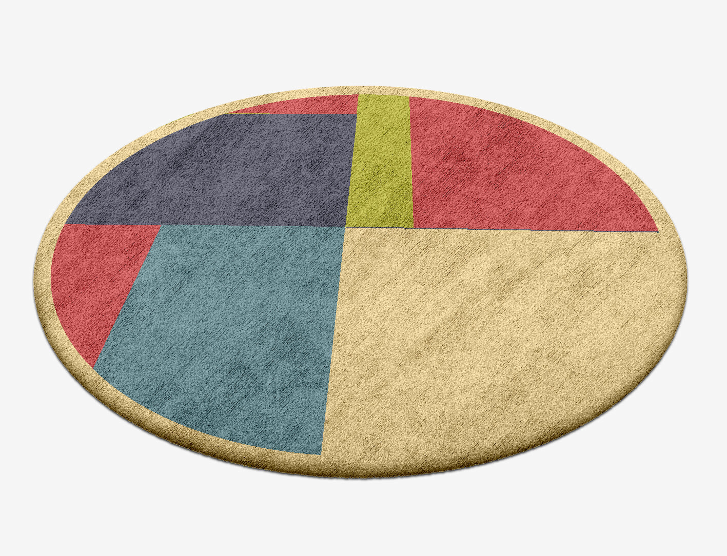 Quadrant Geometric Round Hand Tufted Bamboo Silk Custom Rug by Rug Artisan