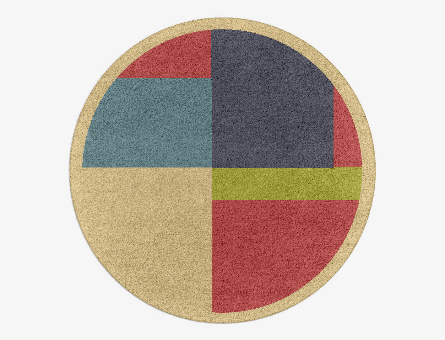 Quadrant Geometric Round Hand Tufted Pure Wool Custom Rug by Rug Artisan