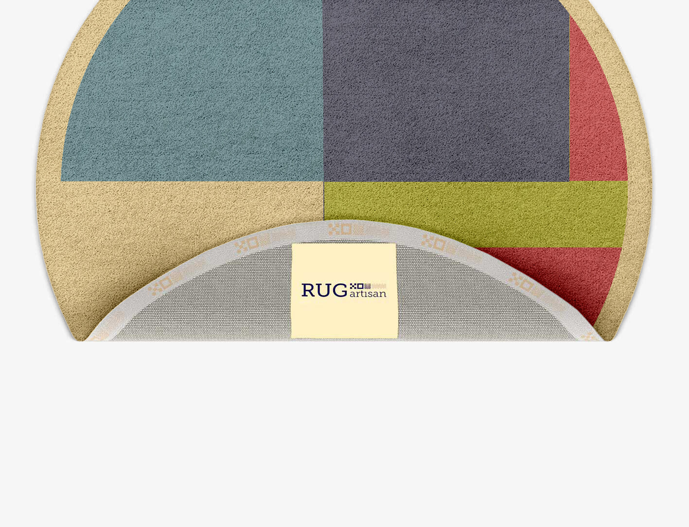 Quadrant Geometric Round Hand Tufted Pure Wool Custom Rug by Rug Artisan