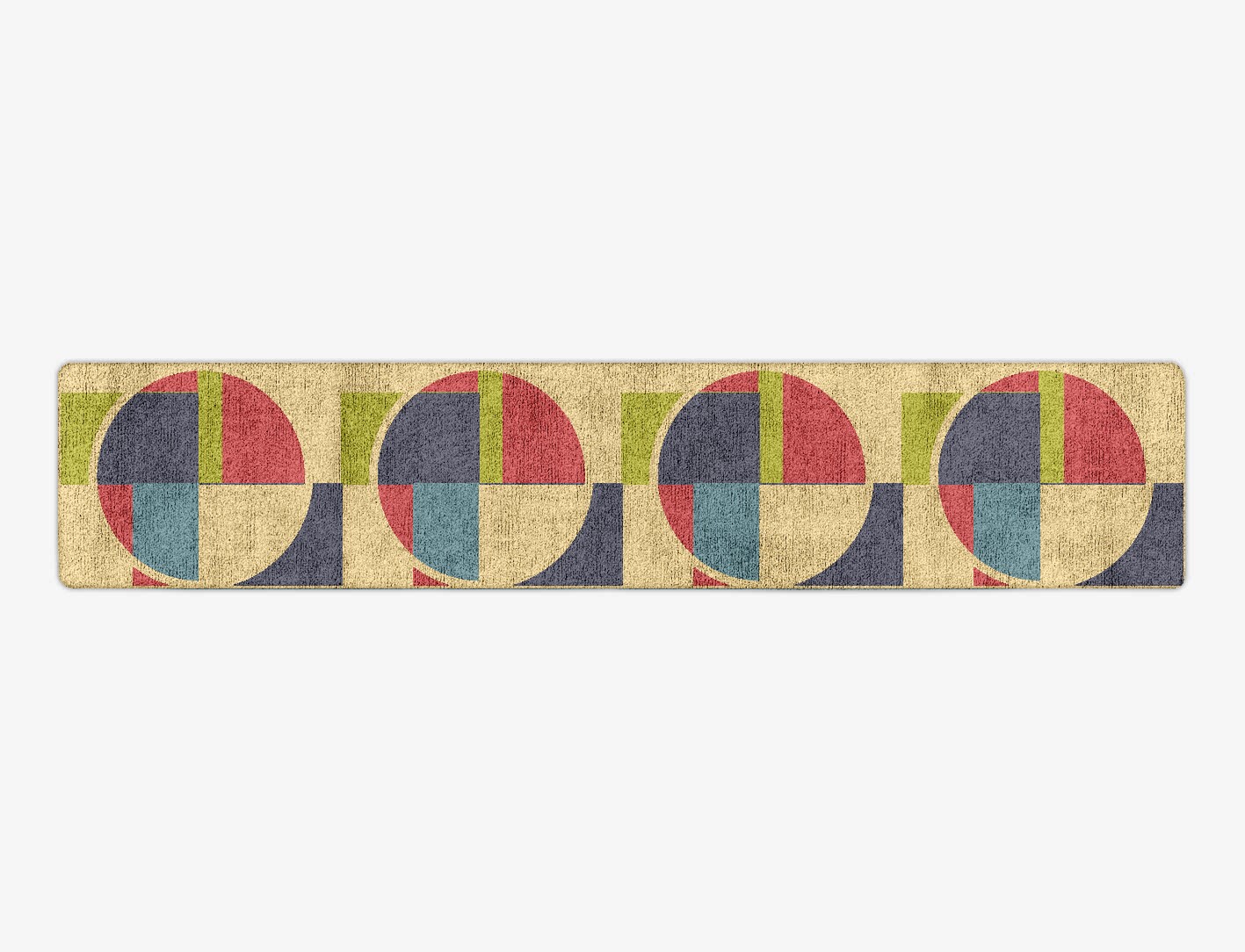 Quadrant Geometric Runner Hand Tufted Bamboo Silk Custom Rug by Rug Artisan