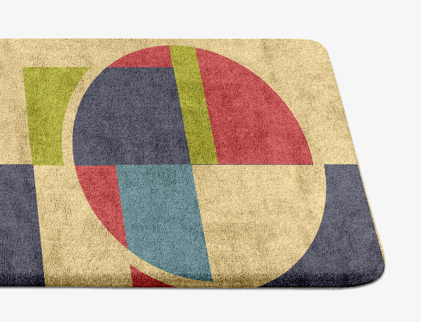 Quadrant Geometric Runner Hand Tufted Bamboo Silk Custom Rug by Rug Artisan