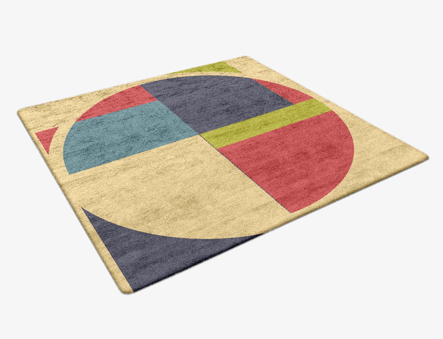Quadrant Geometric Square Hand Tufted Bamboo Silk Custom Rug by Rug Artisan