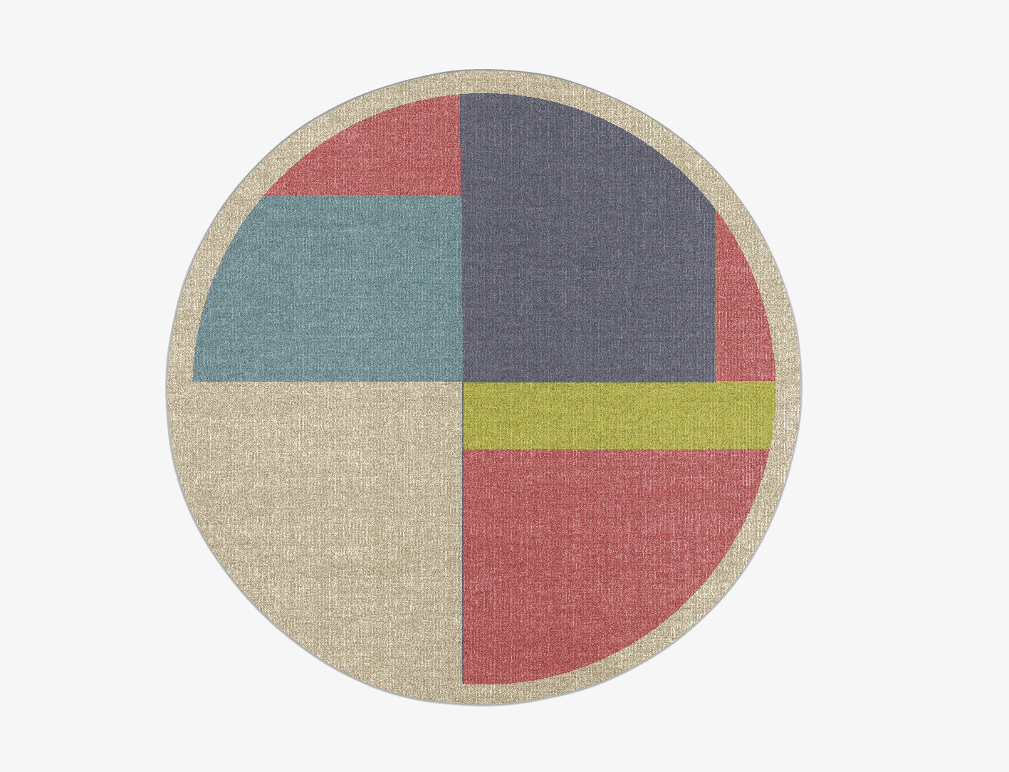 Quadrant Geometric Round Outdoor Recycled Yarn Custom Rug by Rug Artisan