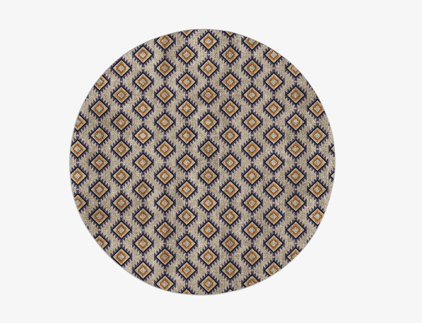 Qualla Geometric Round Flatweave Bamboo Silk Custom Rug by Rug Artisan