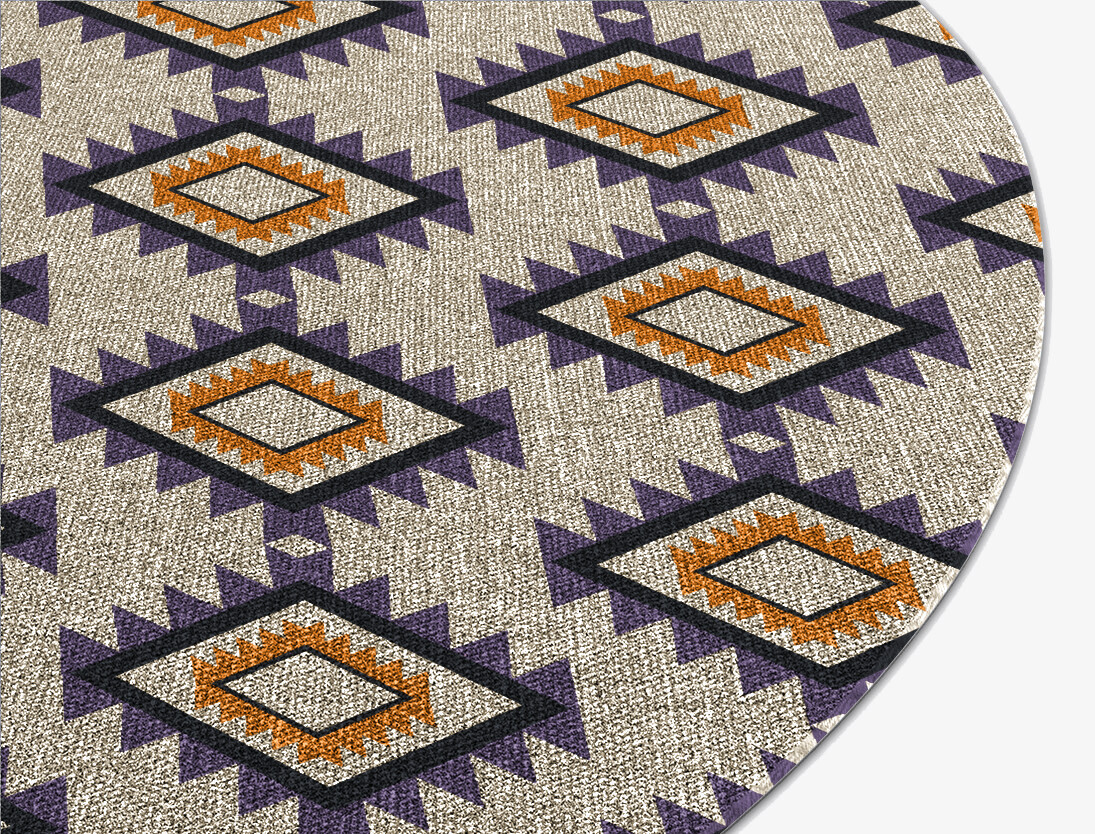 Qualla Geometric Round Flatweave New Zealand Wool Custom Rug by Rug Artisan