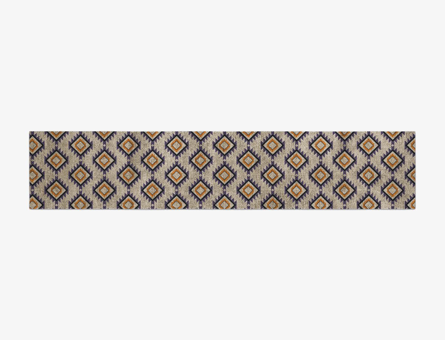 Qualla Geometric Runner Flatweave Bamboo Silk Custom Rug by Rug Artisan