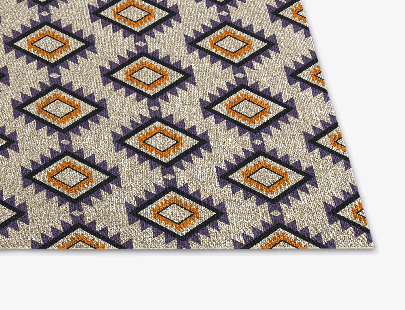 Qualla Geometric Square Flatweave New Zealand Wool Custom Rug by Rug Artisan