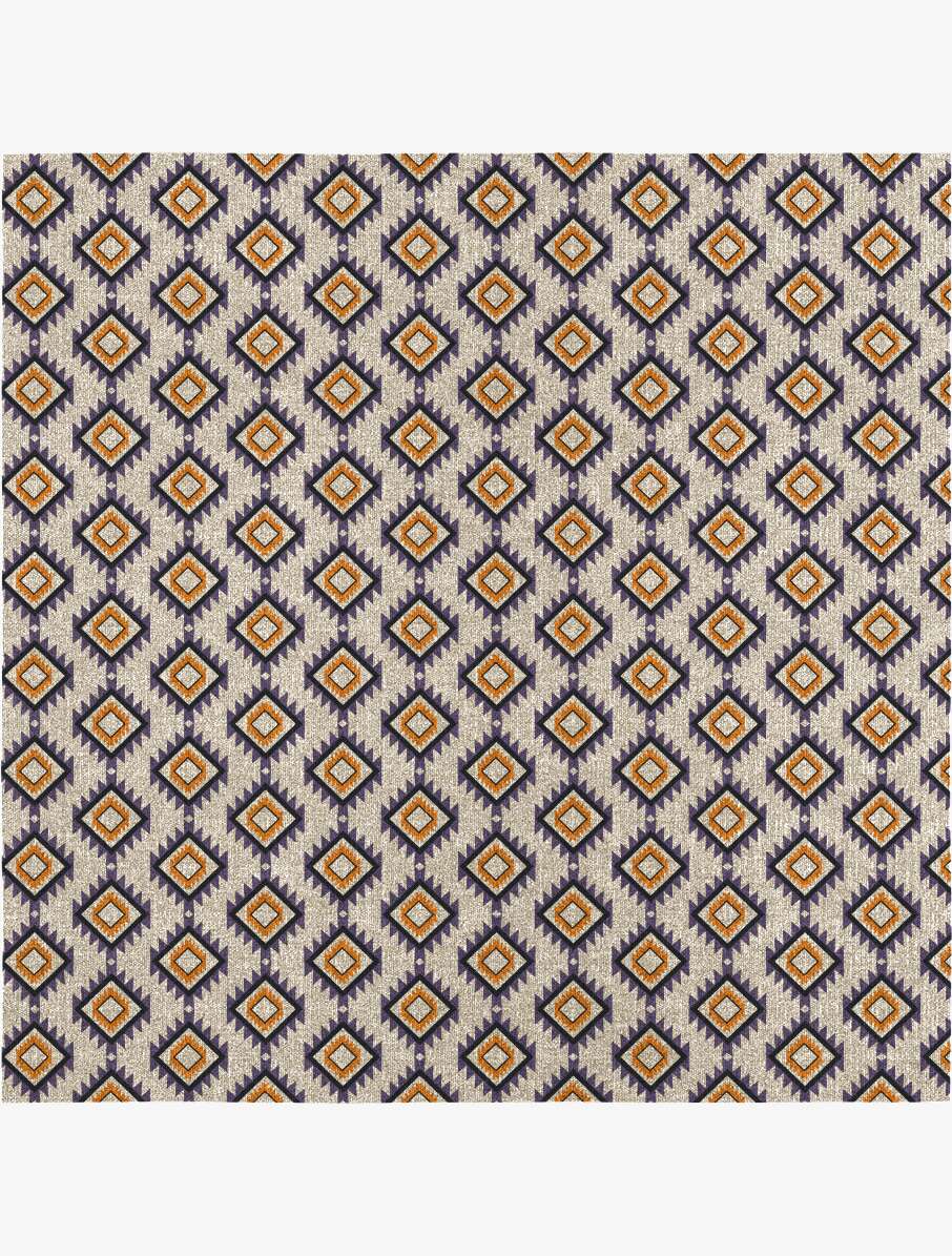 Qualla Geometric Square Flatweave New Zealand Wool Custom Rug by Rug Artisan