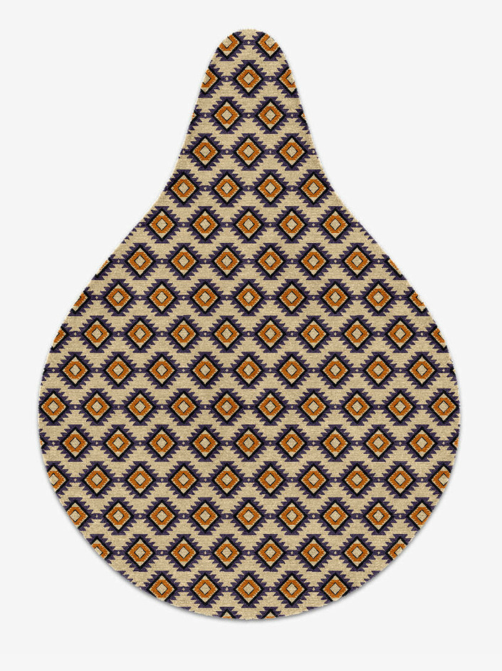 Qualla Geometric Drop Hand Knotted Tibetan Wool Custom Rug by Rug Artisan