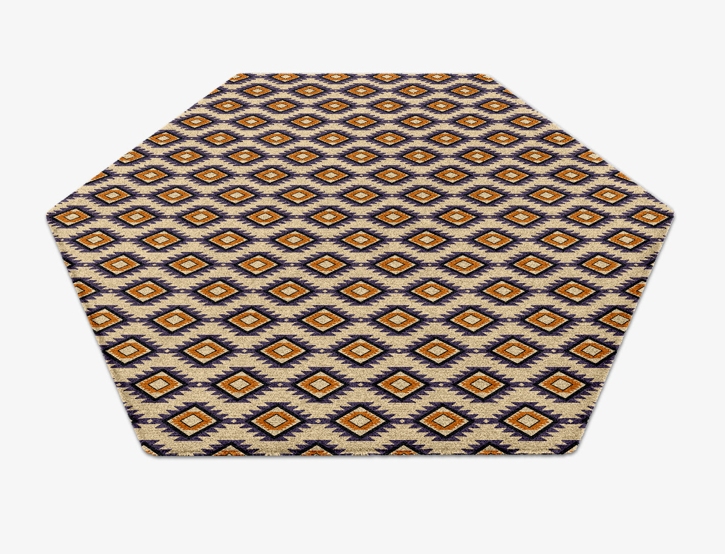Qualla Geometric Hexagon Hand Knotted Tibetan Wool Custom Rug by Rug Artisan
