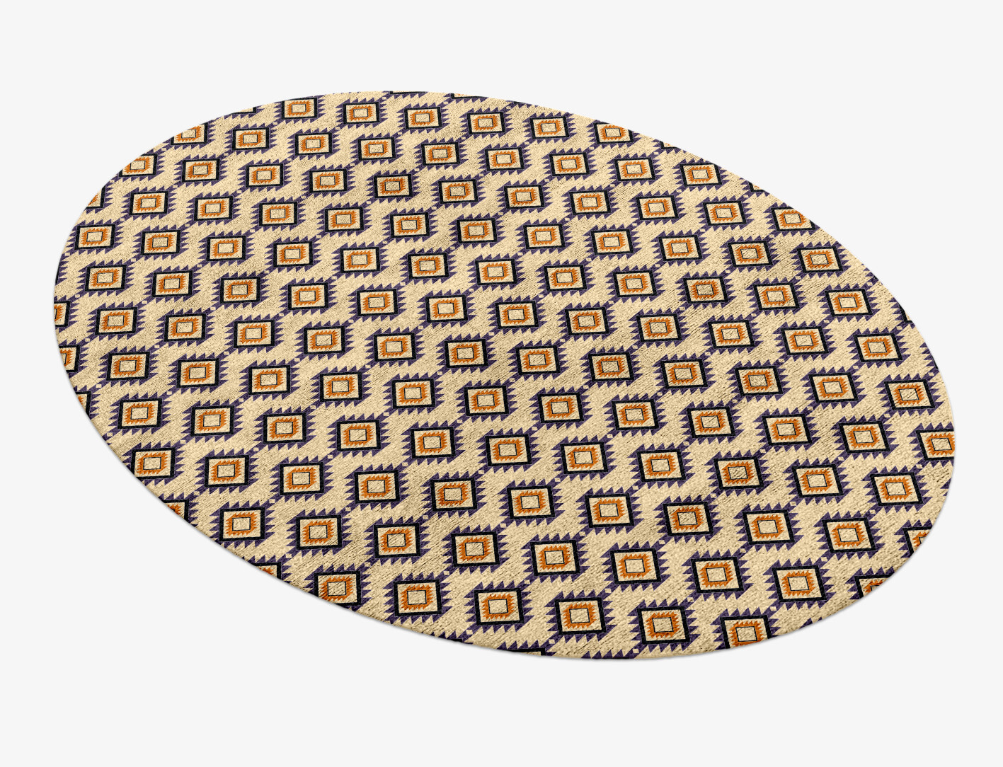 Qualla Geometric Oval Hand Knotted Bamboo Silk Custom Rug by Rug Artisan