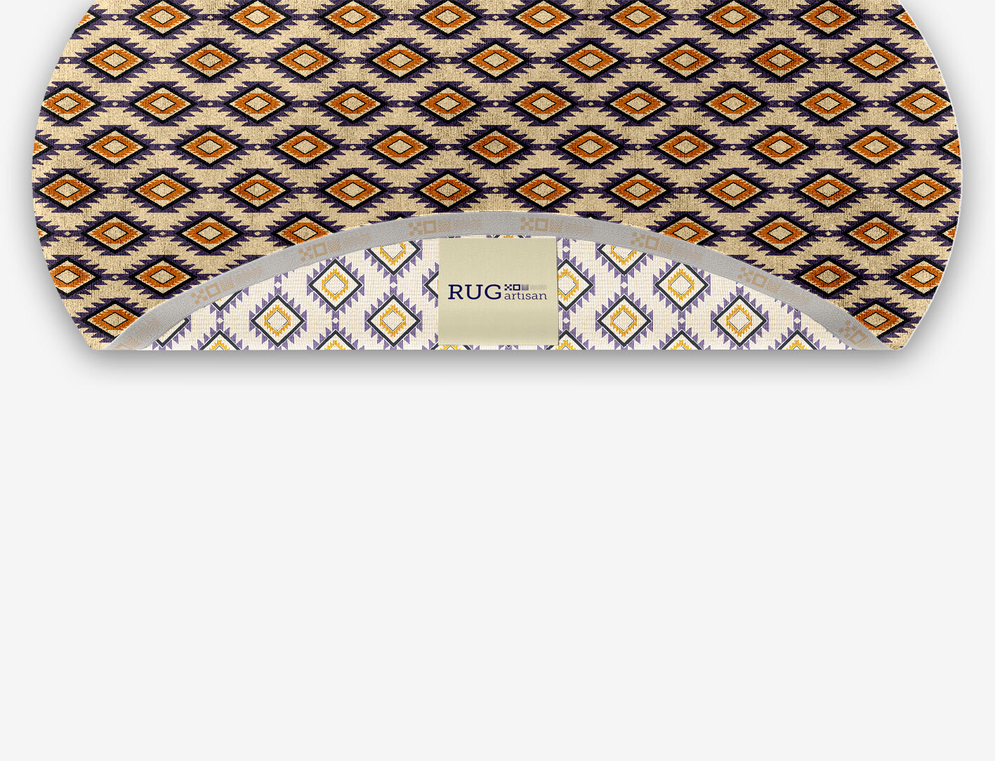Qualla Geometric Oval Hand Knotted Bamboo Silk Custom Rug by Rug Artisan