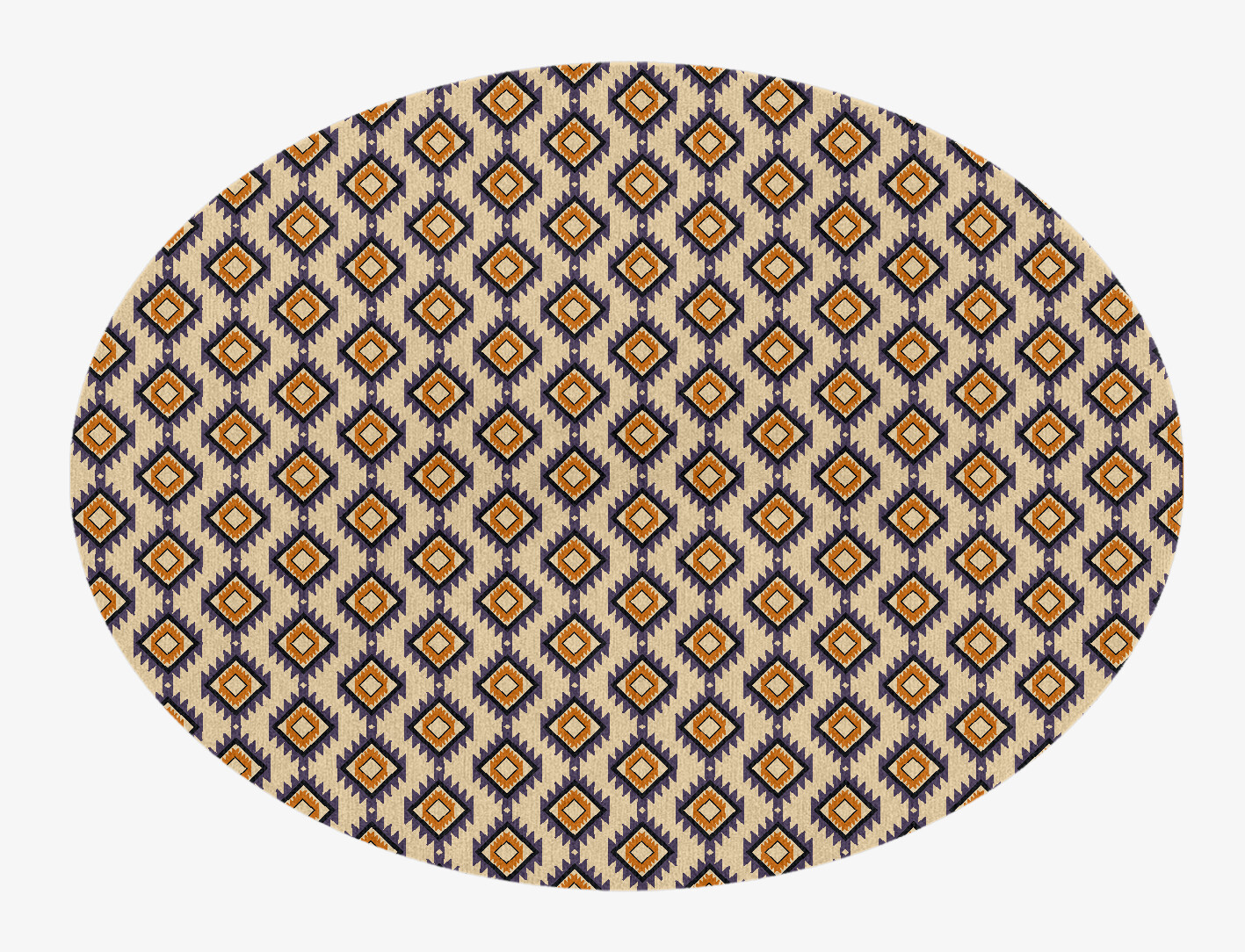 Qualla Geometric Oval Hand Knotted Tibetan Wool Custom Rug by Rug Artisan