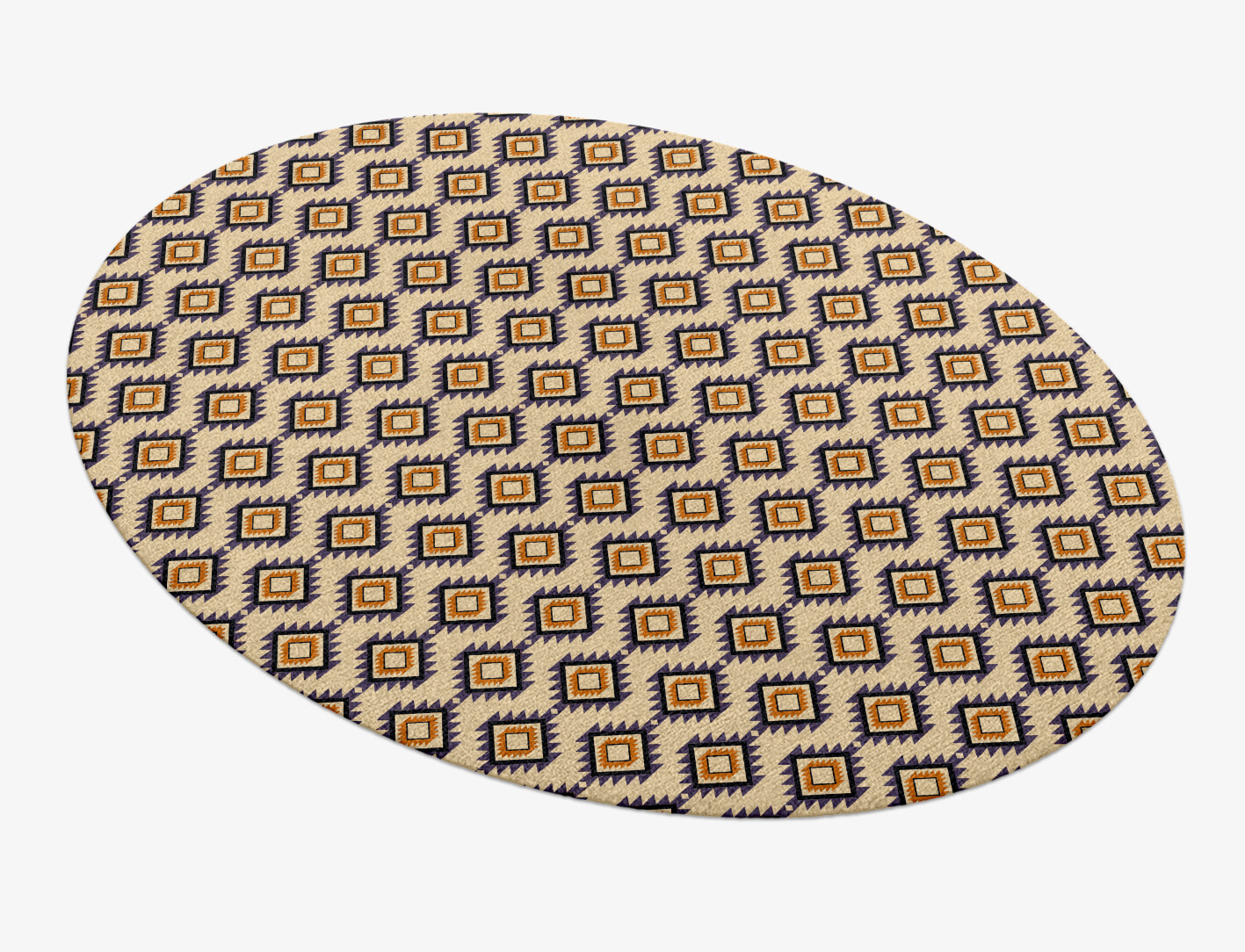 Qualla Geometric Oval Hand Knotted Tibetan Wool Custom Rug by Rug Artisan