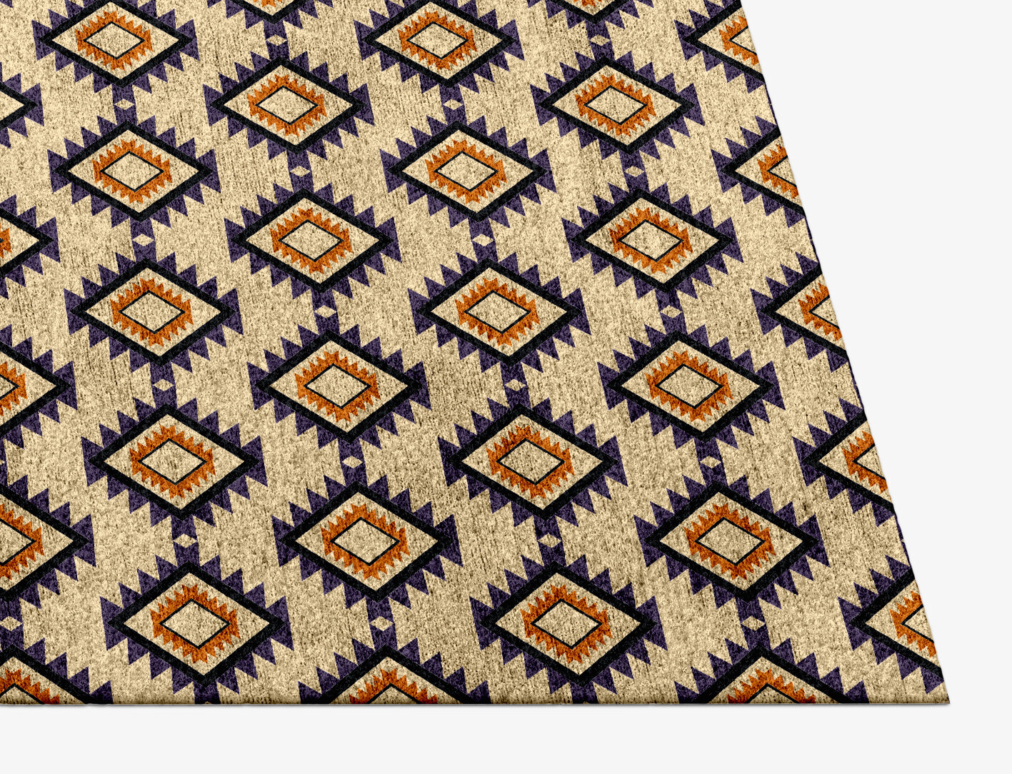 Qualla Geometric Rectangle Hand Knotted Bamboo Silk Custom Rug by Rug Artisan