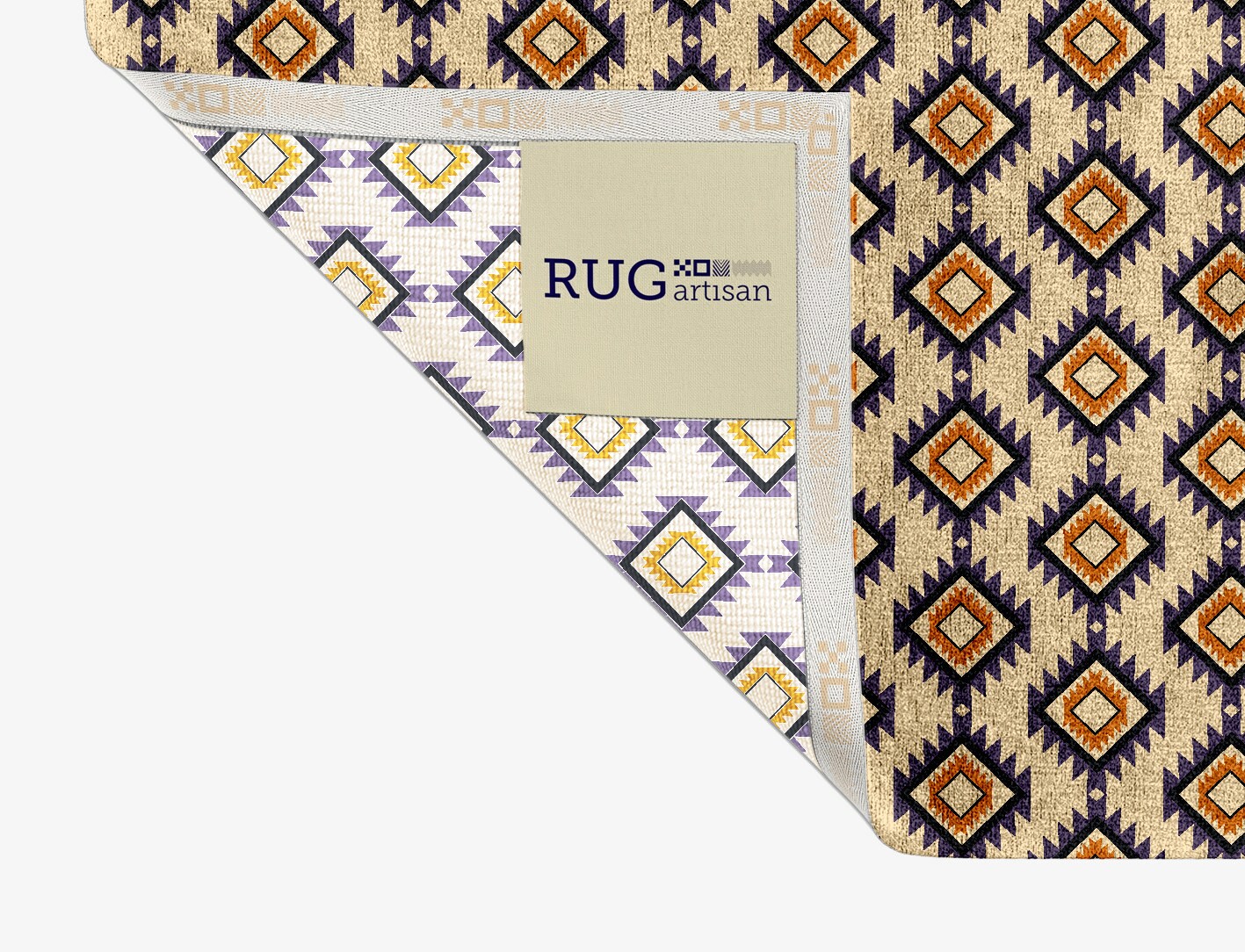 Qualla Geometric Rectangle Hand Knotted Bamboo Silk Custom Rug by Rug Artisan