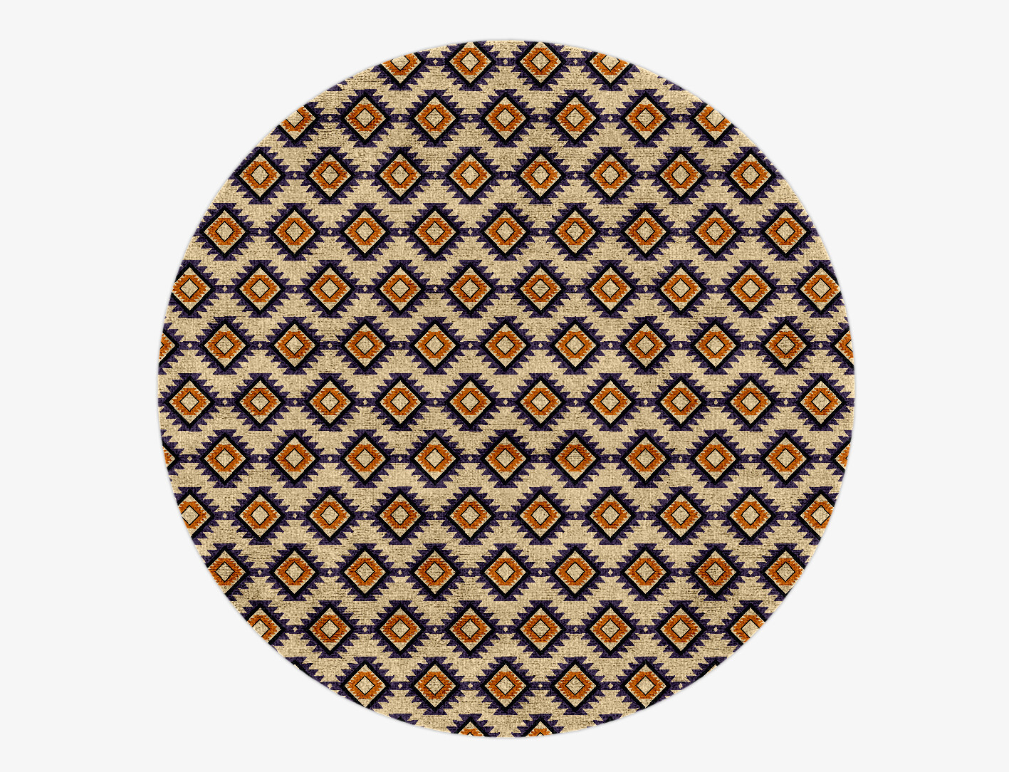 Qualla Geometric Round Hand Knotted Bamboo Silk Custom Rug by Rug Artisan