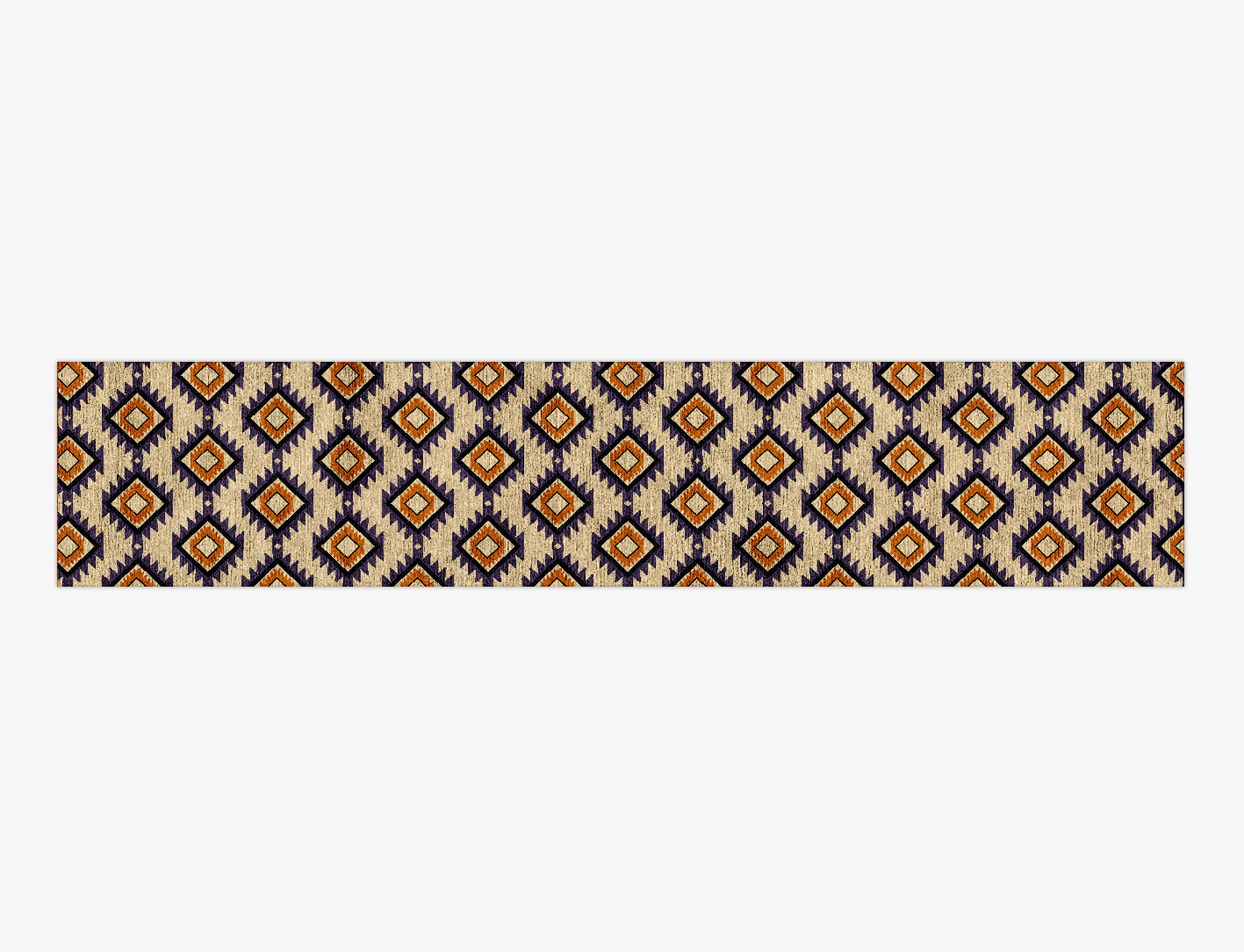 Qualla Geometric Runner Hand Knotted Bamboo Silk Custom Rug by Rug Artisan