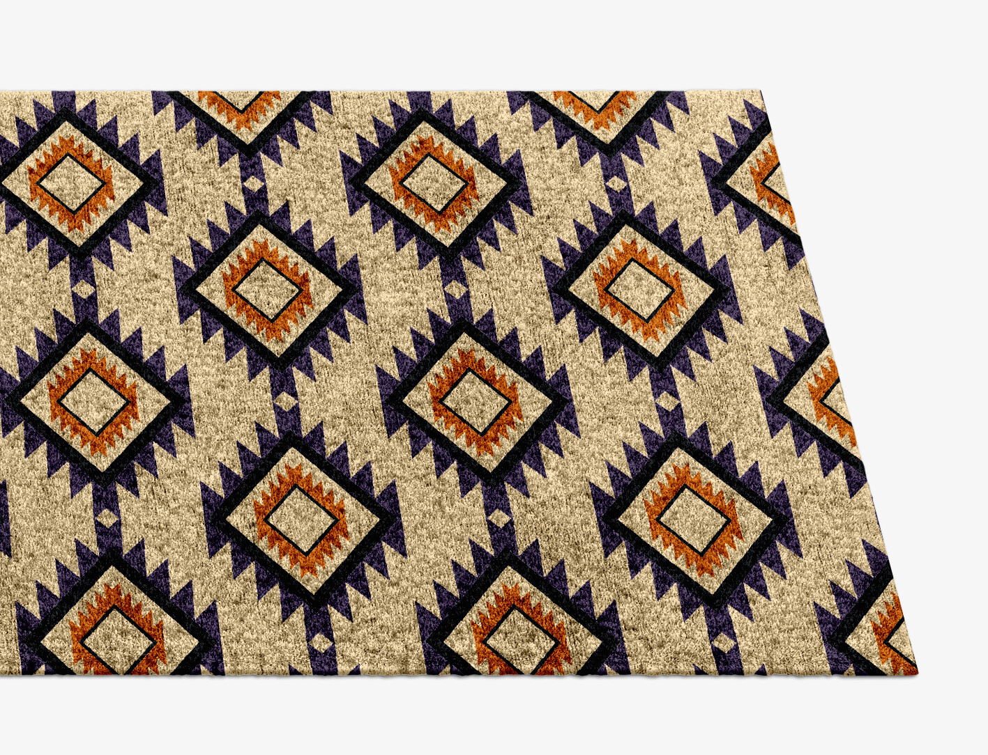 Qualla Geometric Runner Hand Knotted Bamboo Silk Custom Rug by Rug Artisan