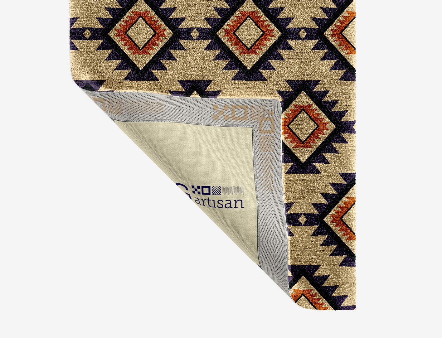 Qualla Geometric Runner Hand Knotted Bamboo Silk Custom Rug by Rug Artisan