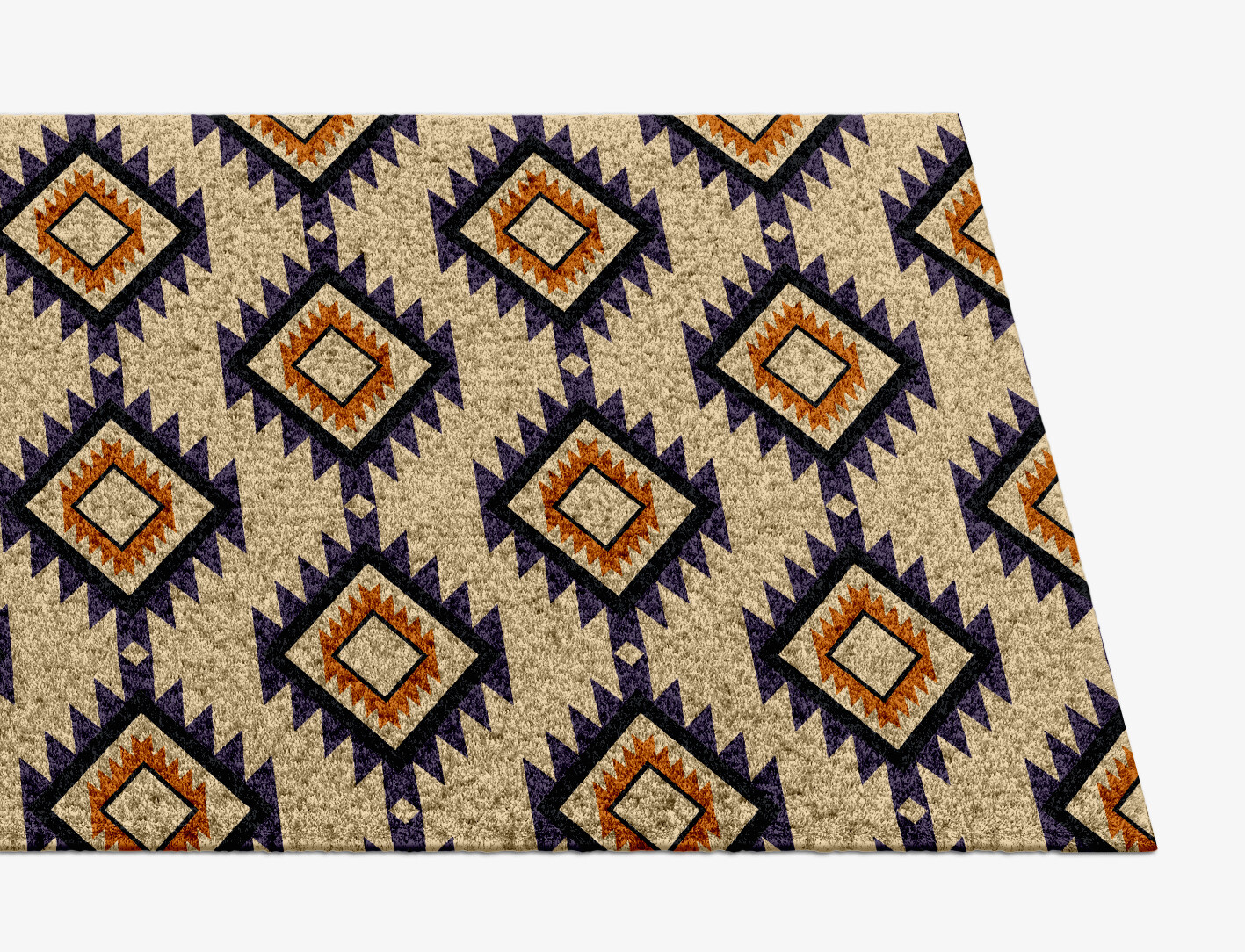 Qualla Geometric Runner Hand Knotted Tibetan Wool Custom Rug by Rug Artisan