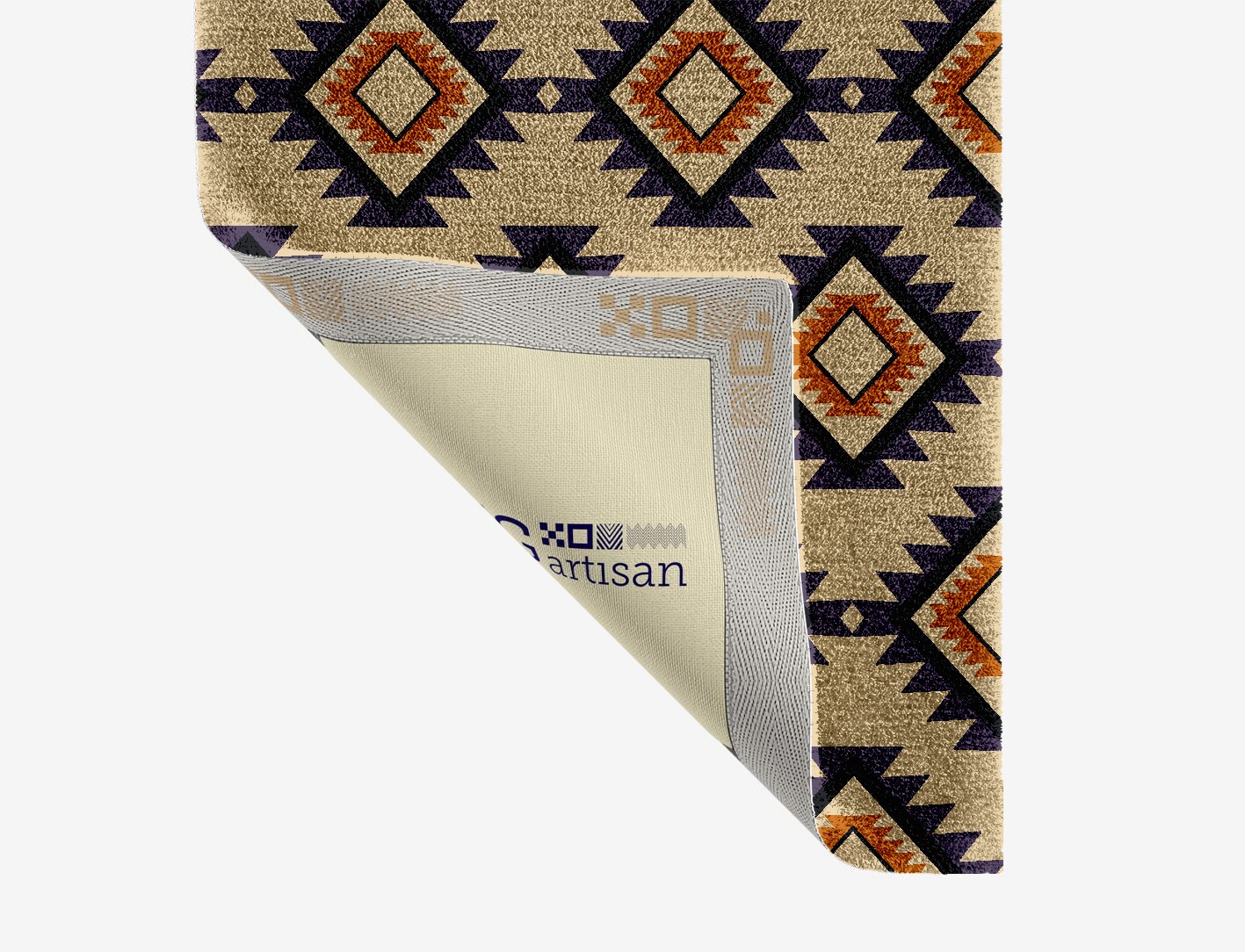 Qualla Geometric Runner Hand Knotted Tibetan Wool Custom Rug by Rug Artisan