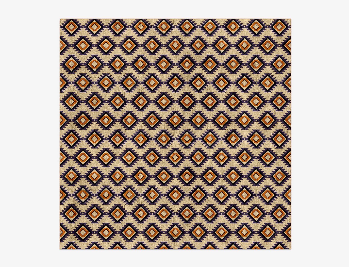 Qualla Geometric Square Hand Knotted Bamboo Silk Custom Rug by Rug Artisan
