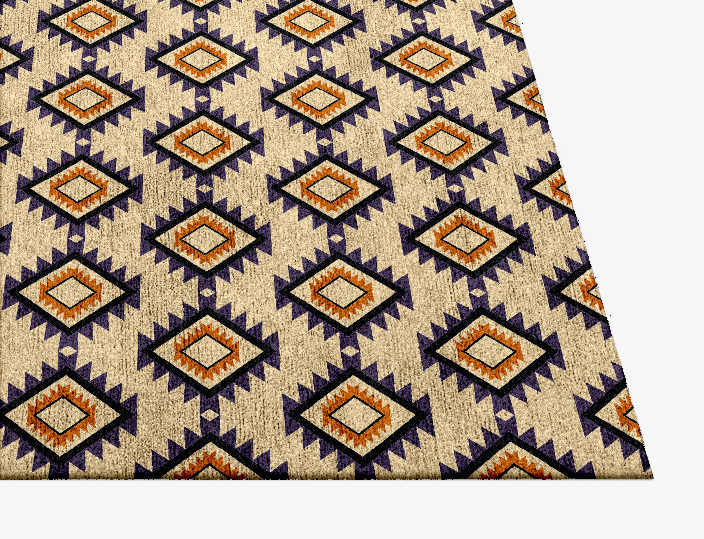 Qualla Geometric Square Hand Knotted Bamboo Silk Custom Rug by Rug Artisan