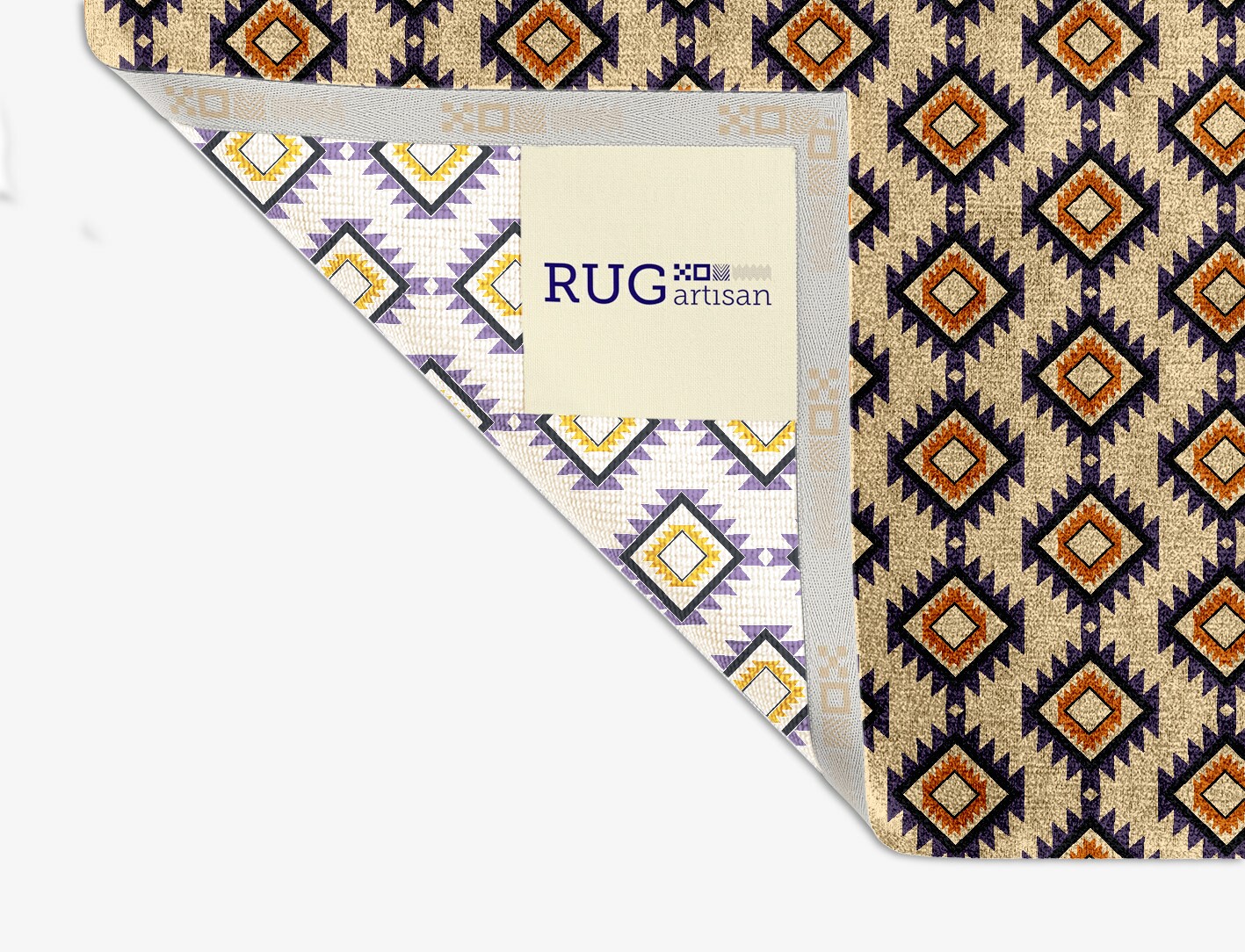 Qualla Geometric Square Hand Knotted Bamboo Silk Custom Rug by Rug Artisan