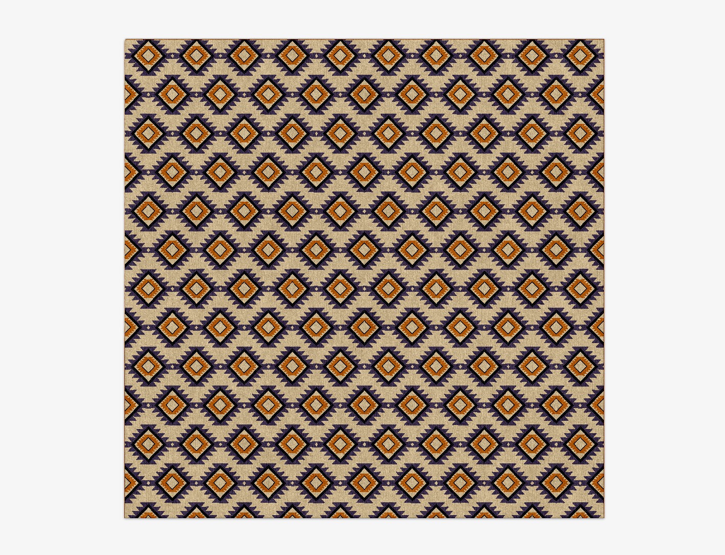 Qualla Geometric Square Hand Knotted Tibetan Wool Custom Rug by Rug Artisan