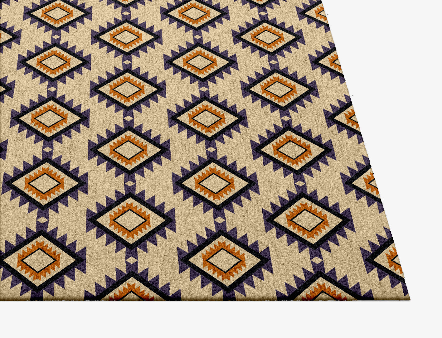 Qualla Geometric Square Hand Knotted Tibetan Wool Custom Rug by Rug Artisan