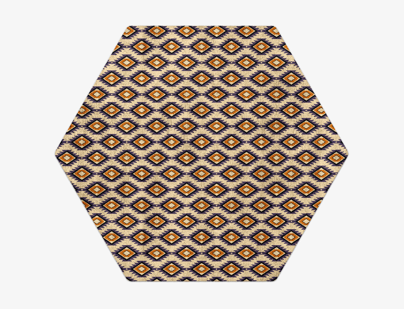 Qualla Geometric Hexagon Hand Tufted Bamboo Silk Custom Rug by Rug Artisan